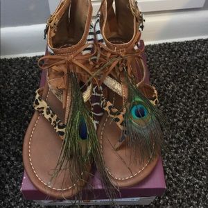 Feathered Sandals